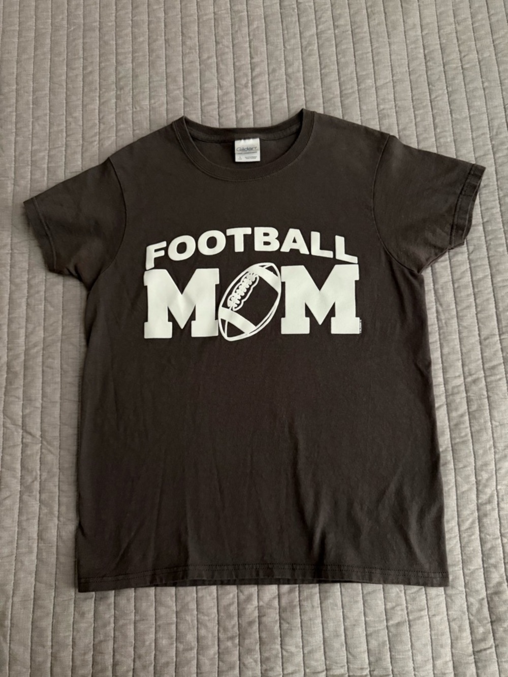 Football Mom Graphic Tee - Gray